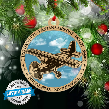Custom Private Pilot License Flight Cessna Ceramic Ornament NLMP2111PT07