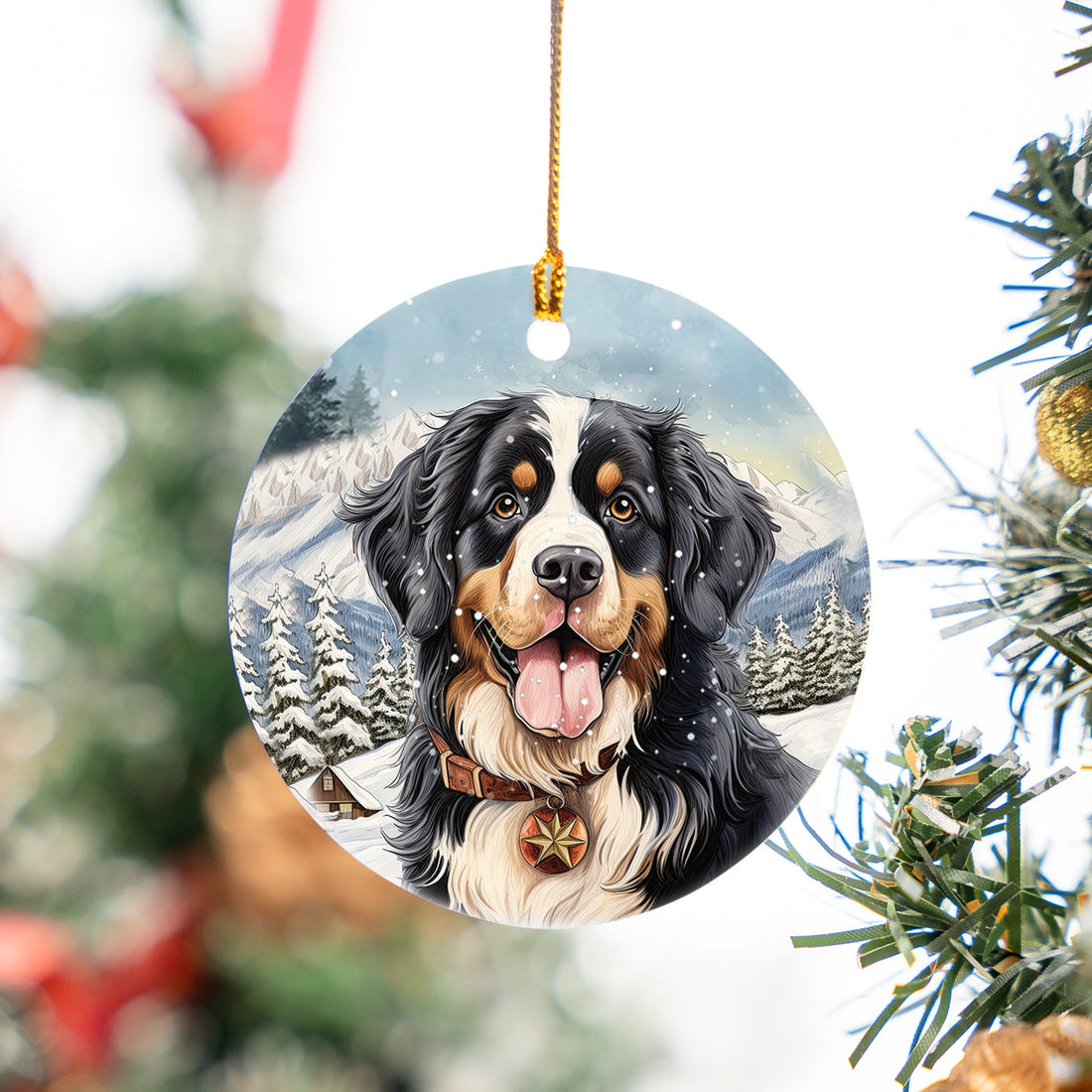 Bernese Mountain Ceramic Ornament