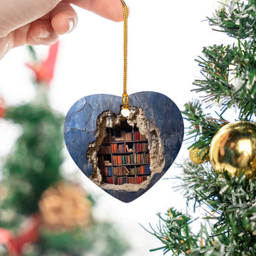 Book Vintage Bookshelves Ceramic Ornament