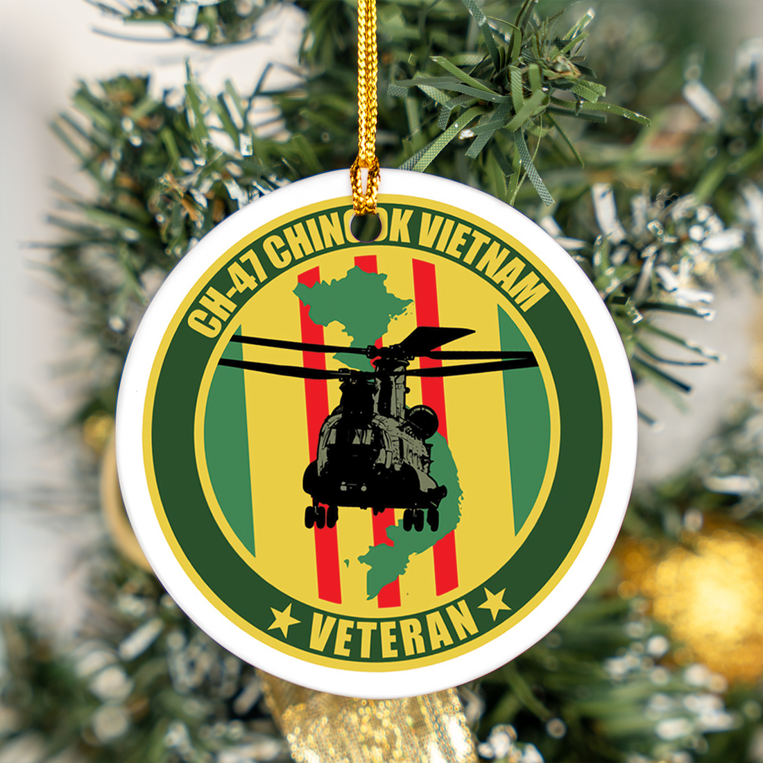 CH-47 Chinook Vietnam Veteran Ceramic Ornament