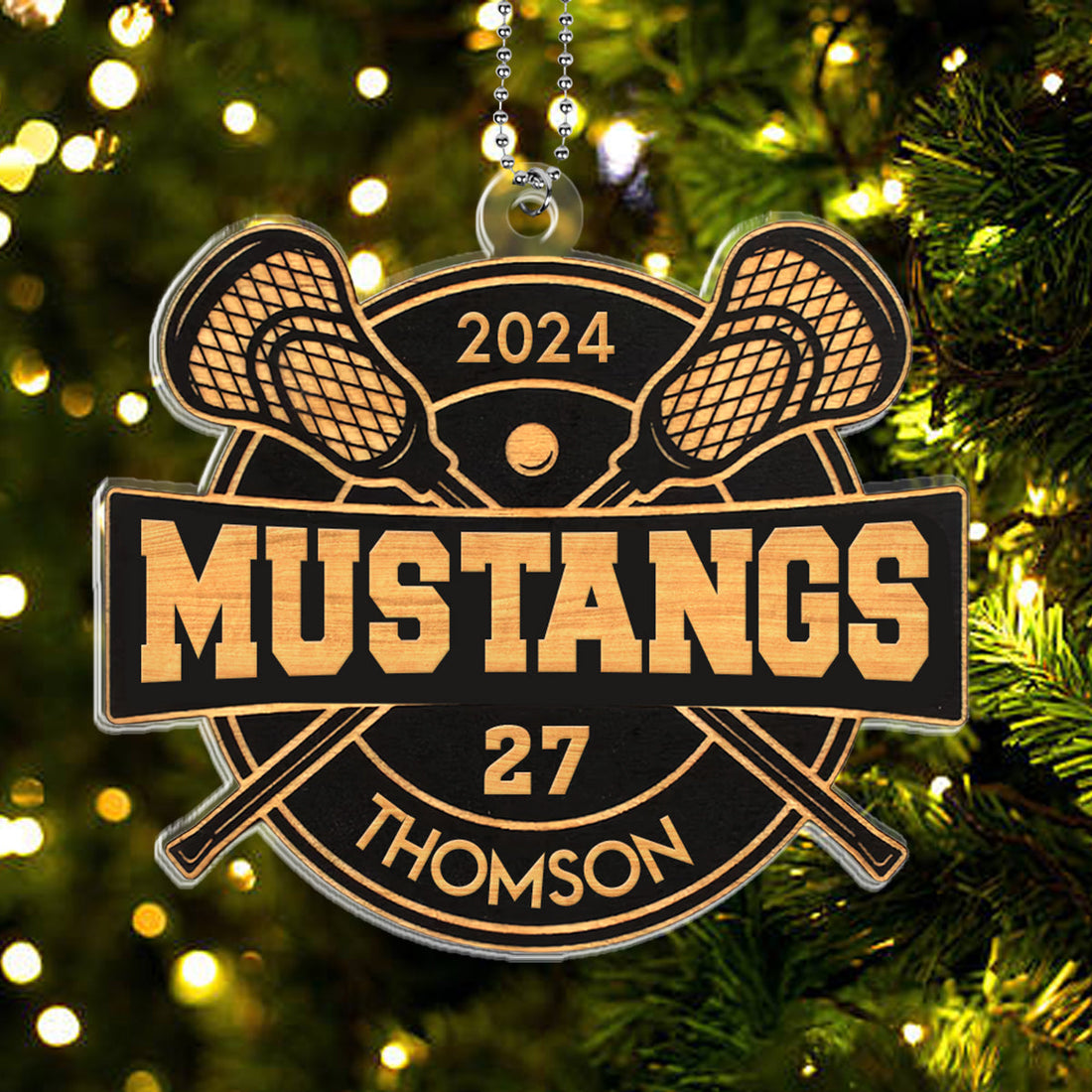Custom Name, Number & Team Lacrosse Ornament