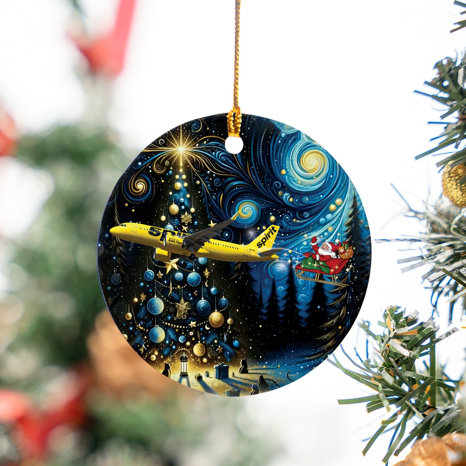 Spirit Airlines Airbus A320-271N Ceramic Ornament