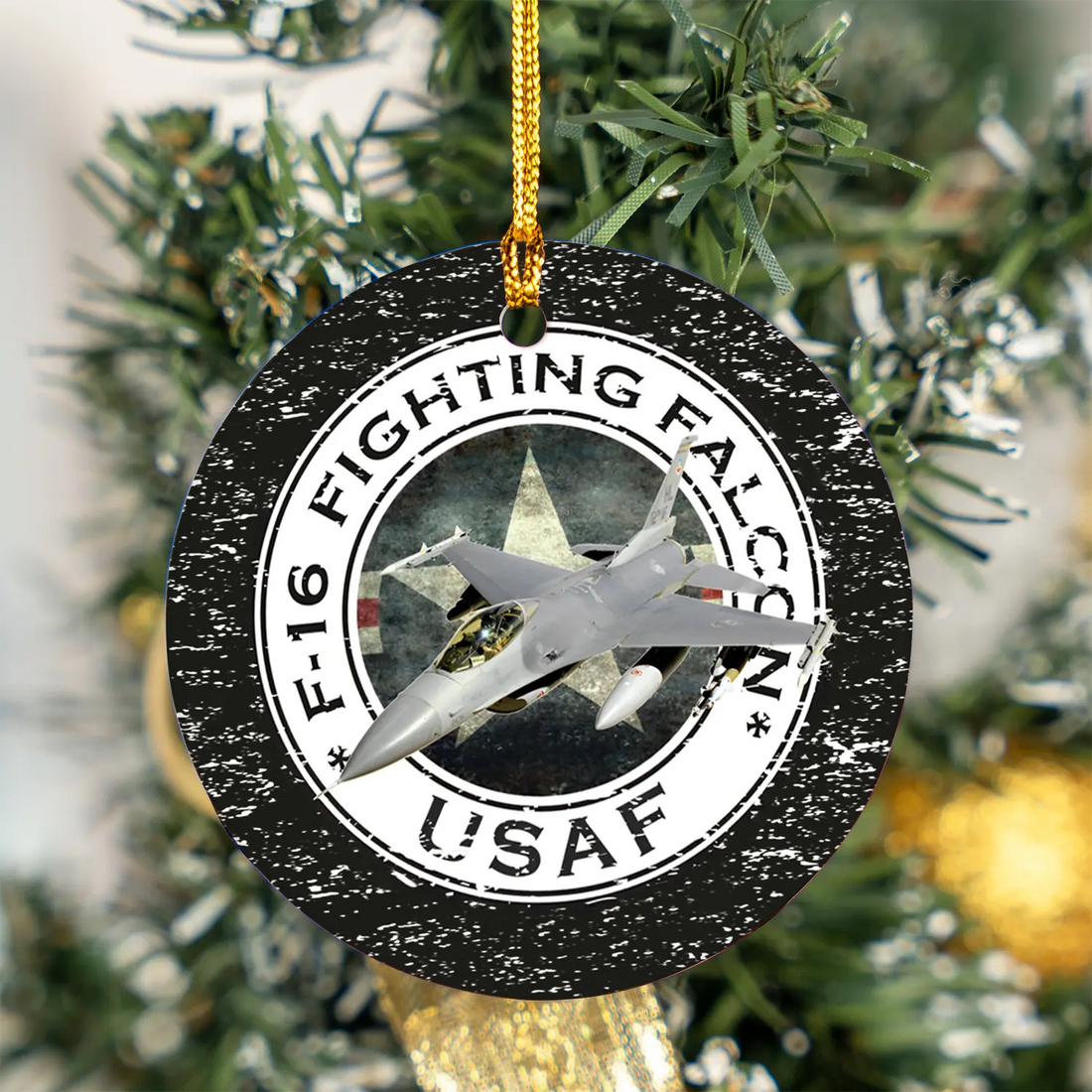 US Air Force F-16 Fighting Falcon Ceramic Ornament