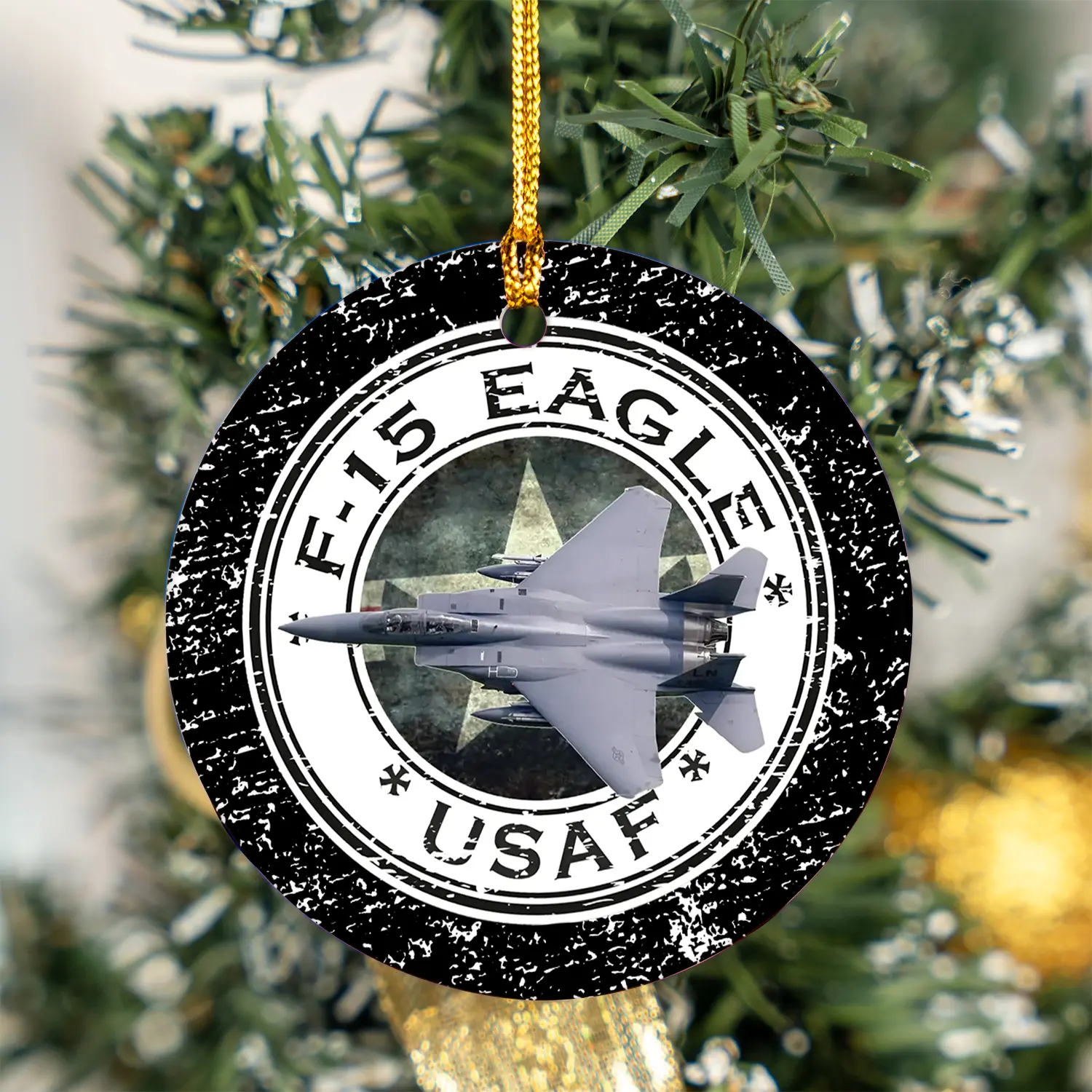 US Air Force F-15 Eagle Ceramic Ornament