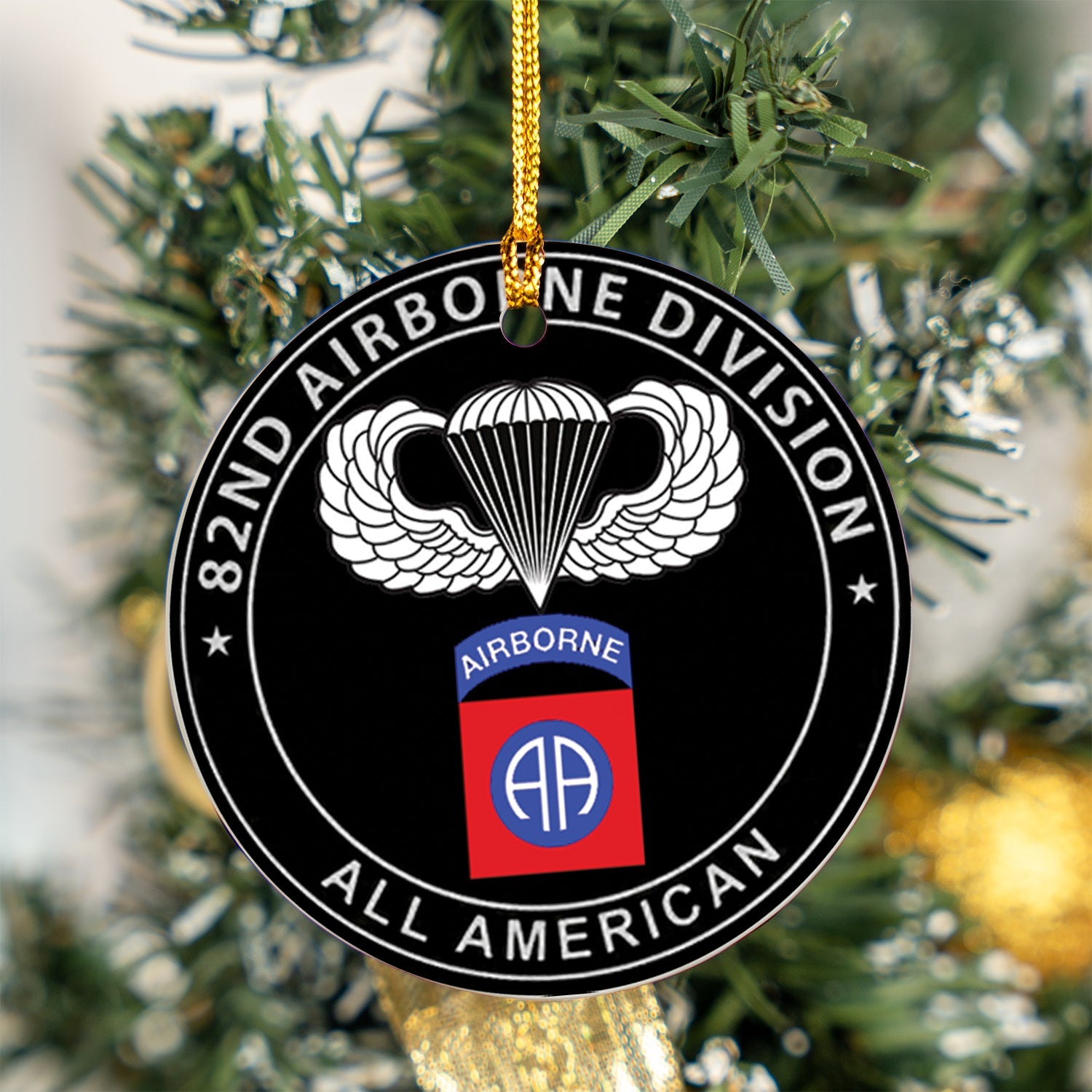 US Army 82nd Airborne Ceramic Ornament