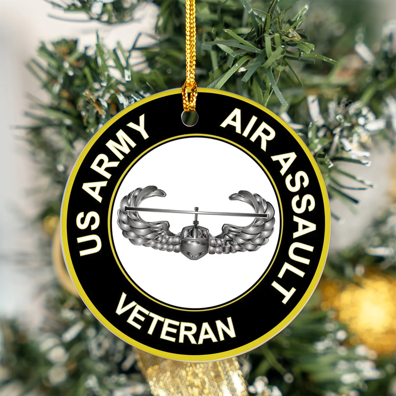 US Army Air Assault Veteran Ceramic Ornament