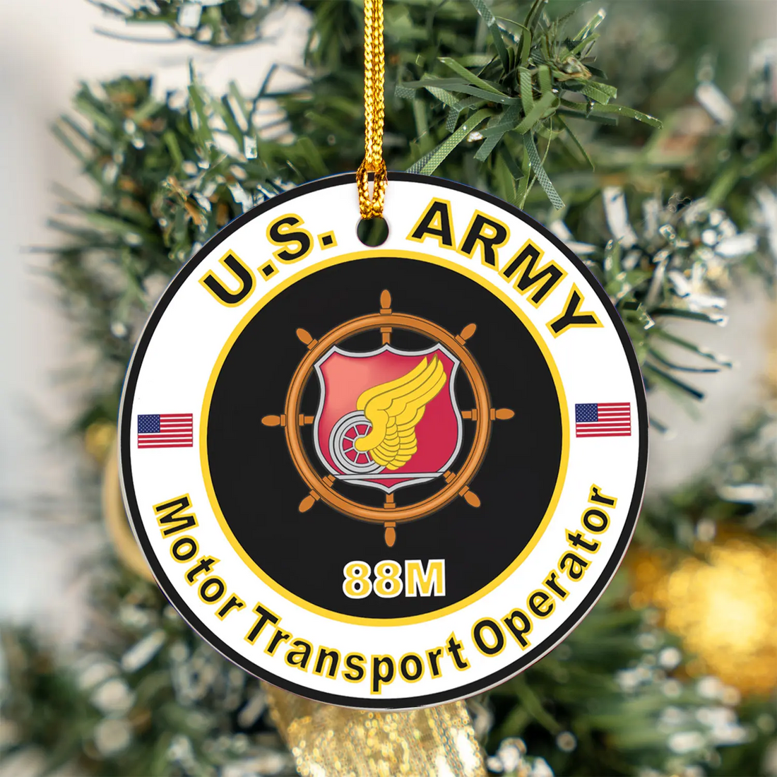 US Army MOS 88M Motor Transport Operator Ceramic Ornament