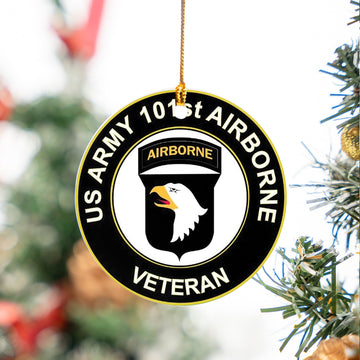 US Army Veteran 101st Airborne Ceramic Ornament