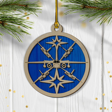 US Navy Lockheed S-3 Viking Christmas 2-layered Wood Ornament