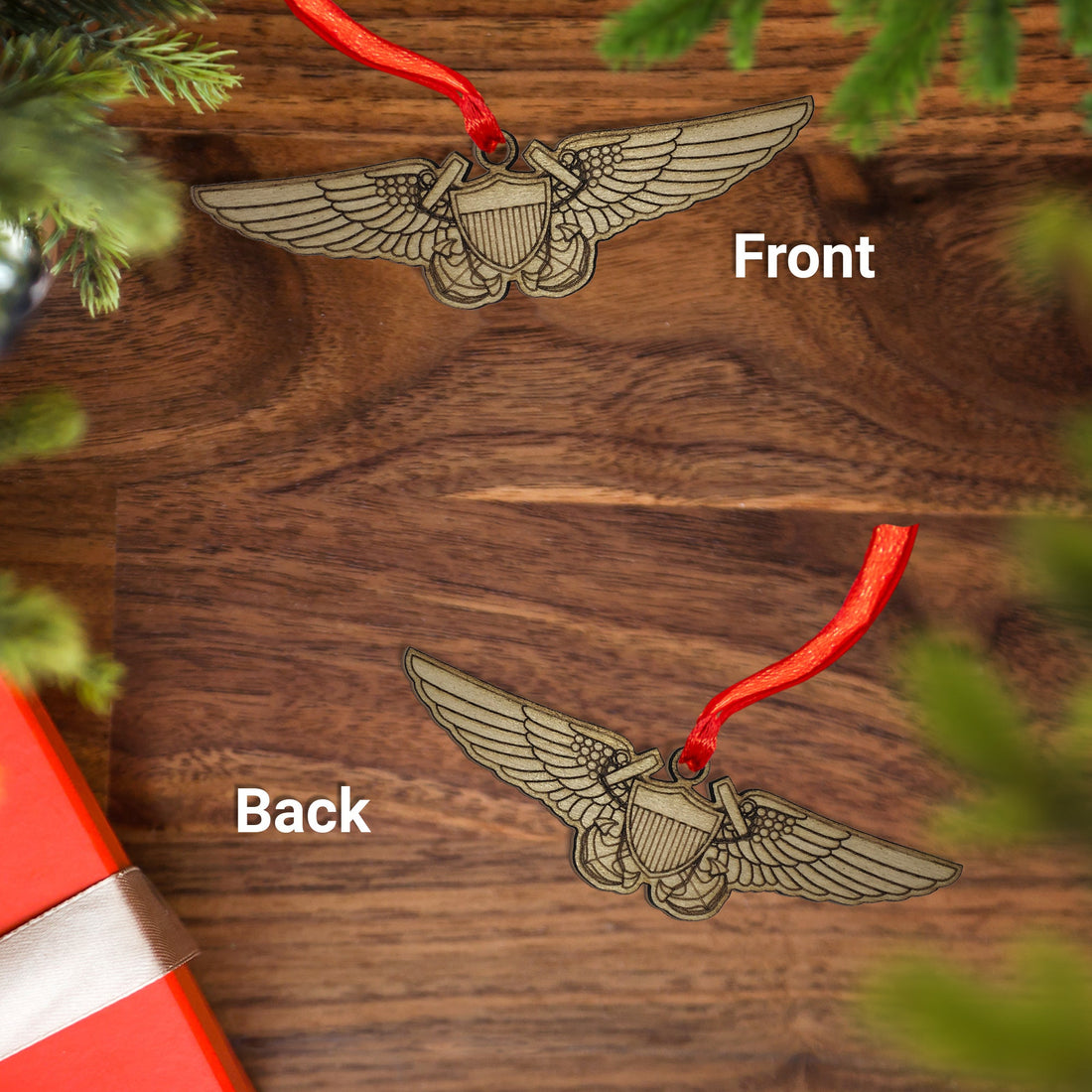US Navy NFO Wings 2-side Printed Wood Ornament