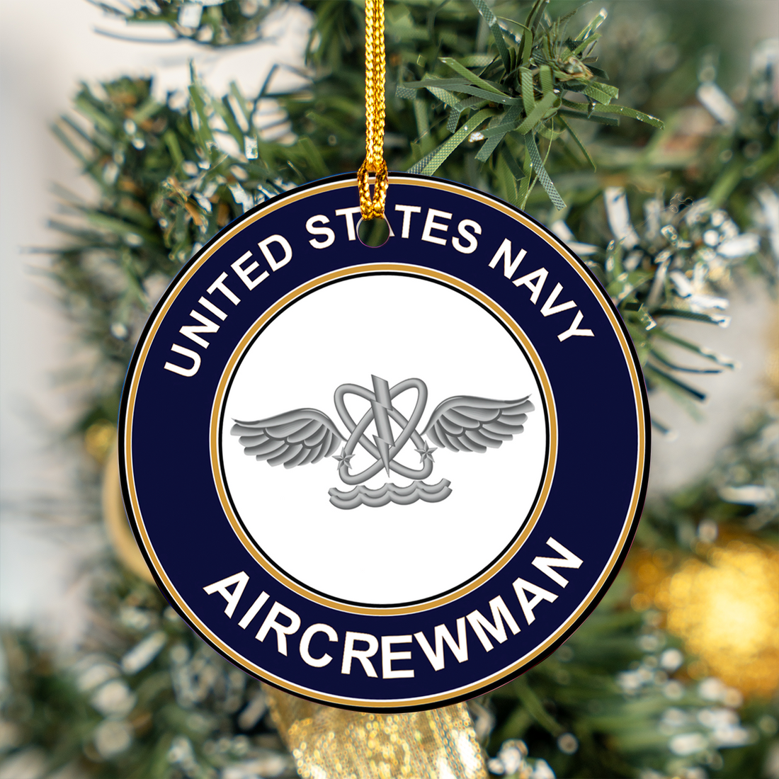 US Navy Naval Aircrewman AW Ceramic Ornament