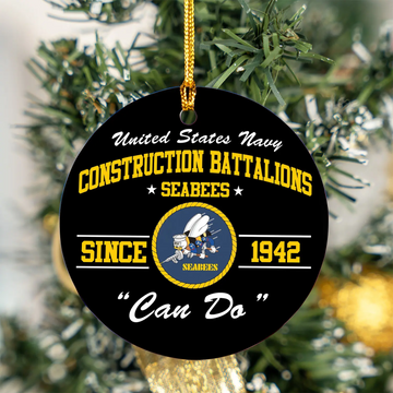 US Navy SEABEES Naval Construction Force (NCF) Ceramic Ornament