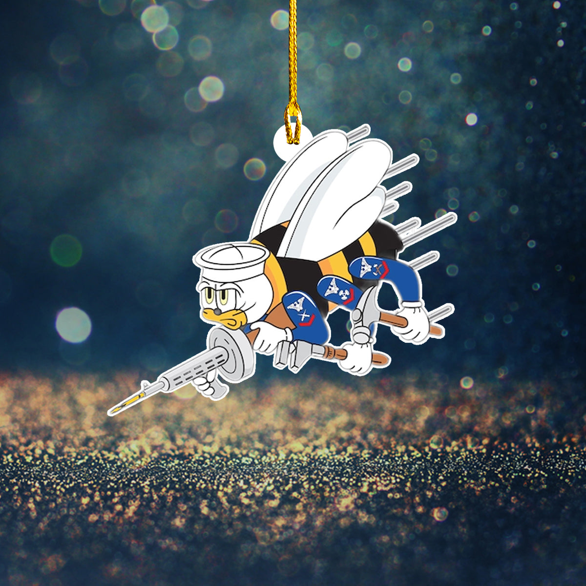 US Navy SEABEES Naval Construction Force (NCF) Ornament