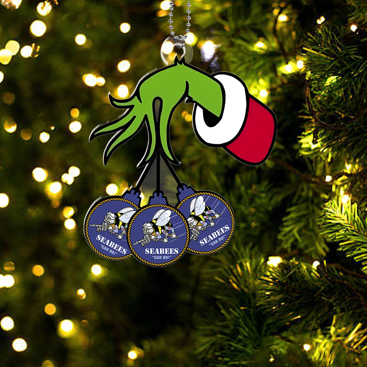 US Navy Seabees Christmas Ornament
