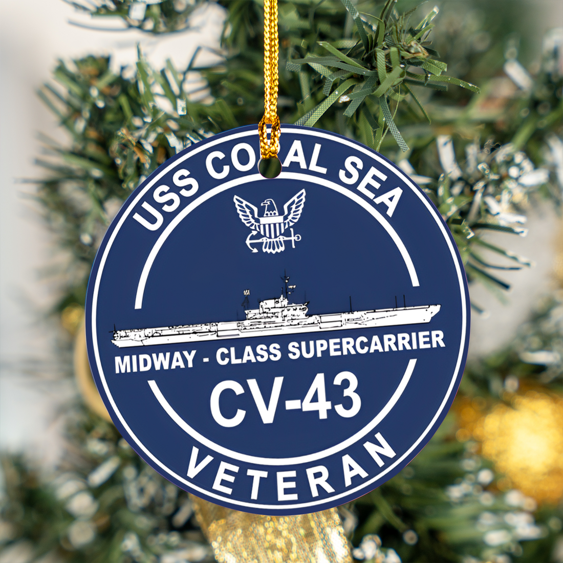 US Navy USS Coral Sea (CV-43) Ceramic Ornament
