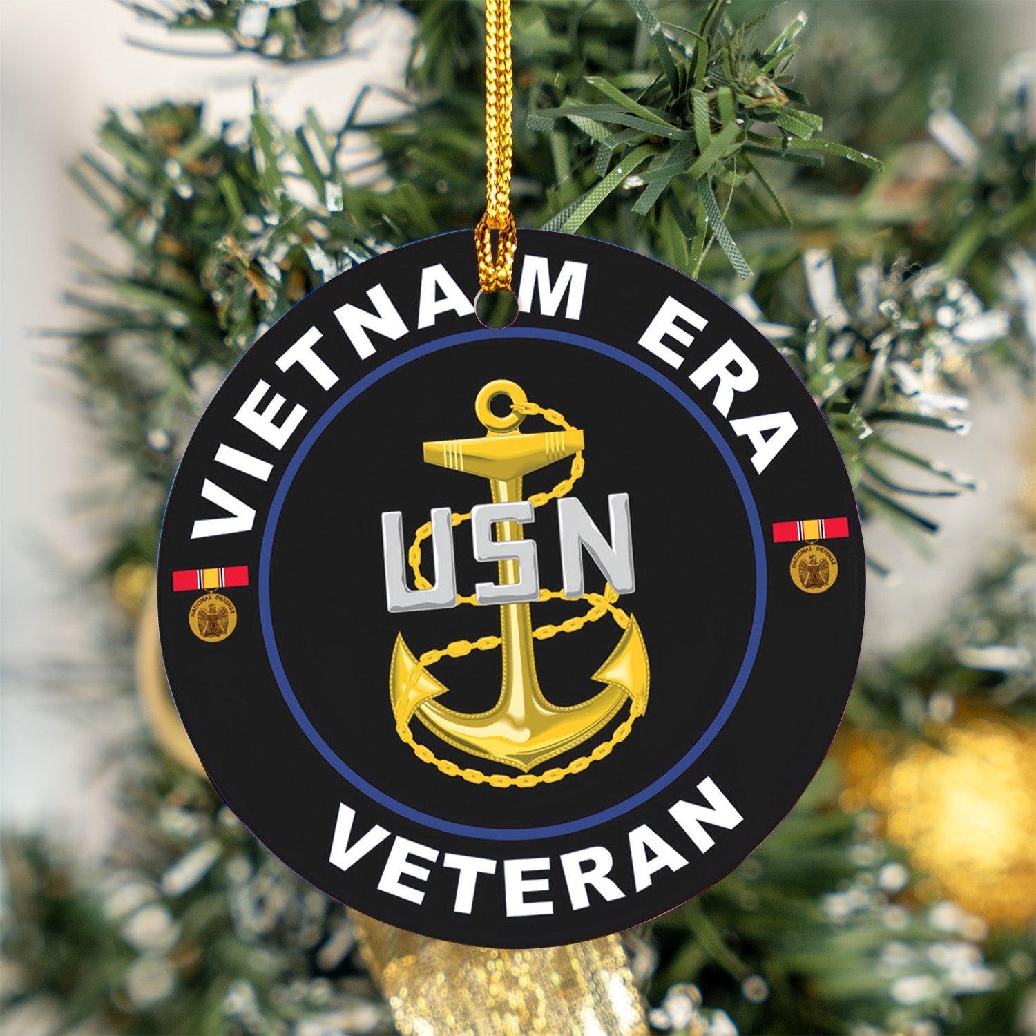 US Navy Vietnam Era Veteran Ceramic Ornament