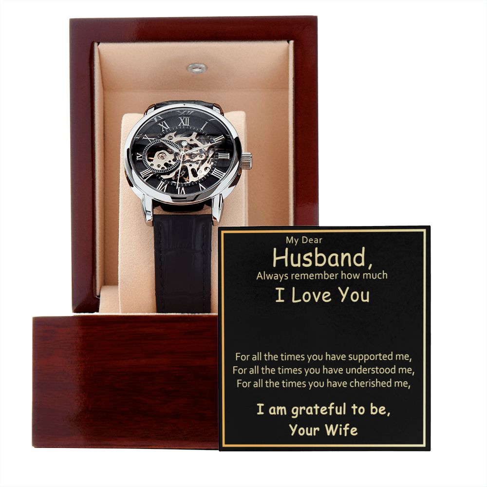 Husband-Grateful To Be Yours-Openwork Watch