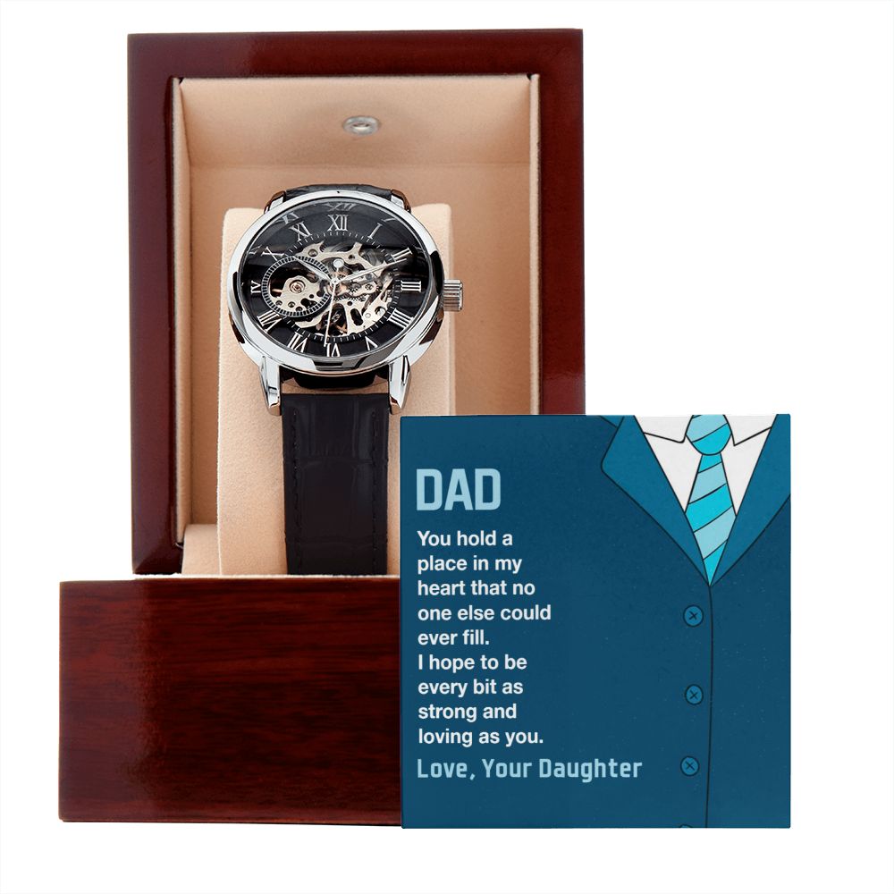 Dad-You Hold A Place In My Heart-Openwork Watch
