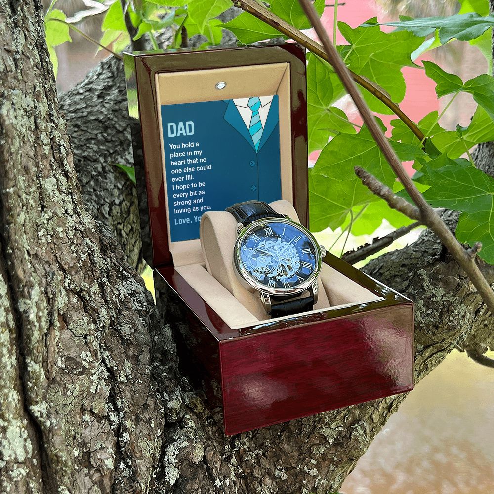 Dad-You Hold A Place In My Heart-Openwork Watch