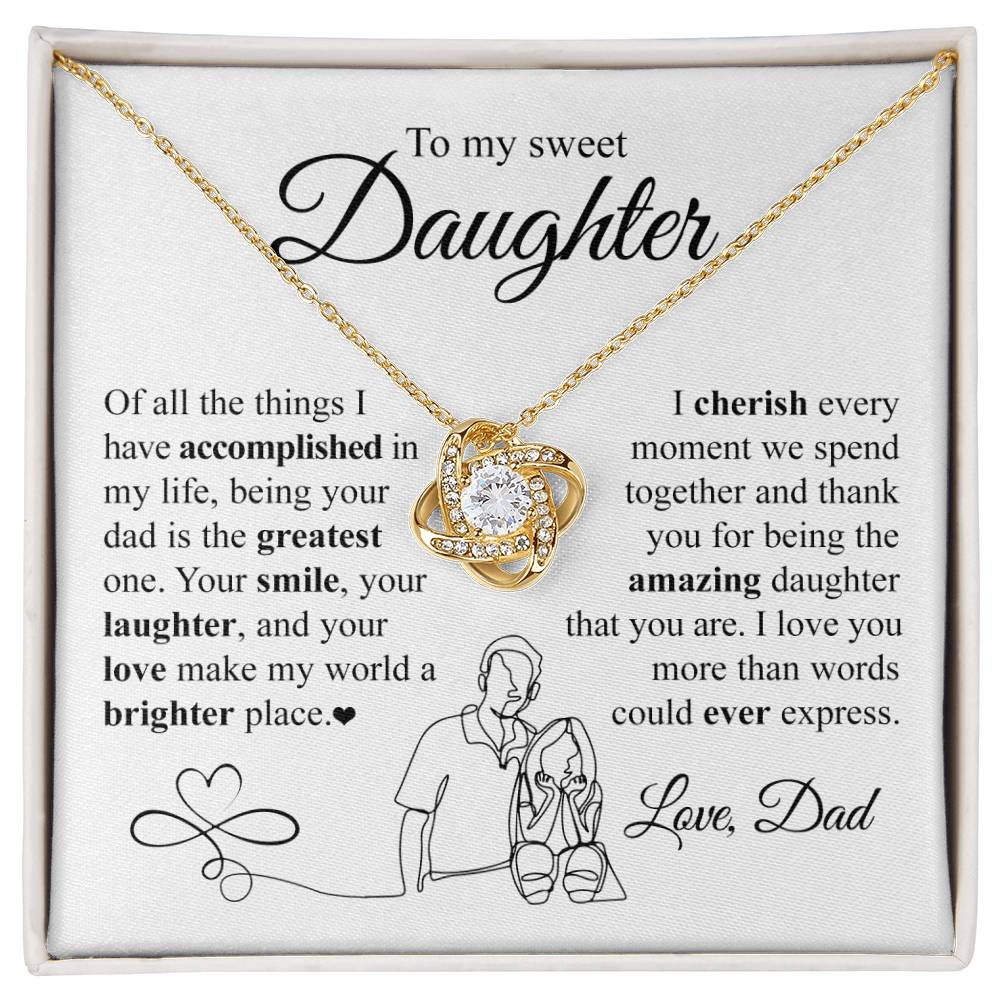 Daughter - More Than Words Love Knot Necklace