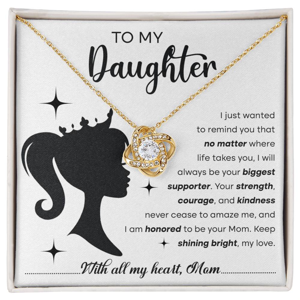 Daughter-Biggest Supporter Love Knot Necklace