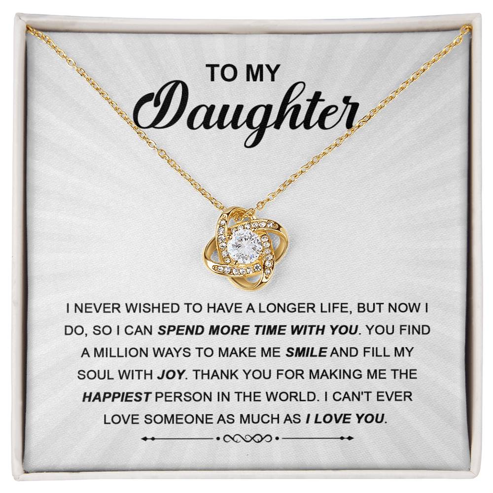 Daughter - Spend More Time Love Knot Necklace