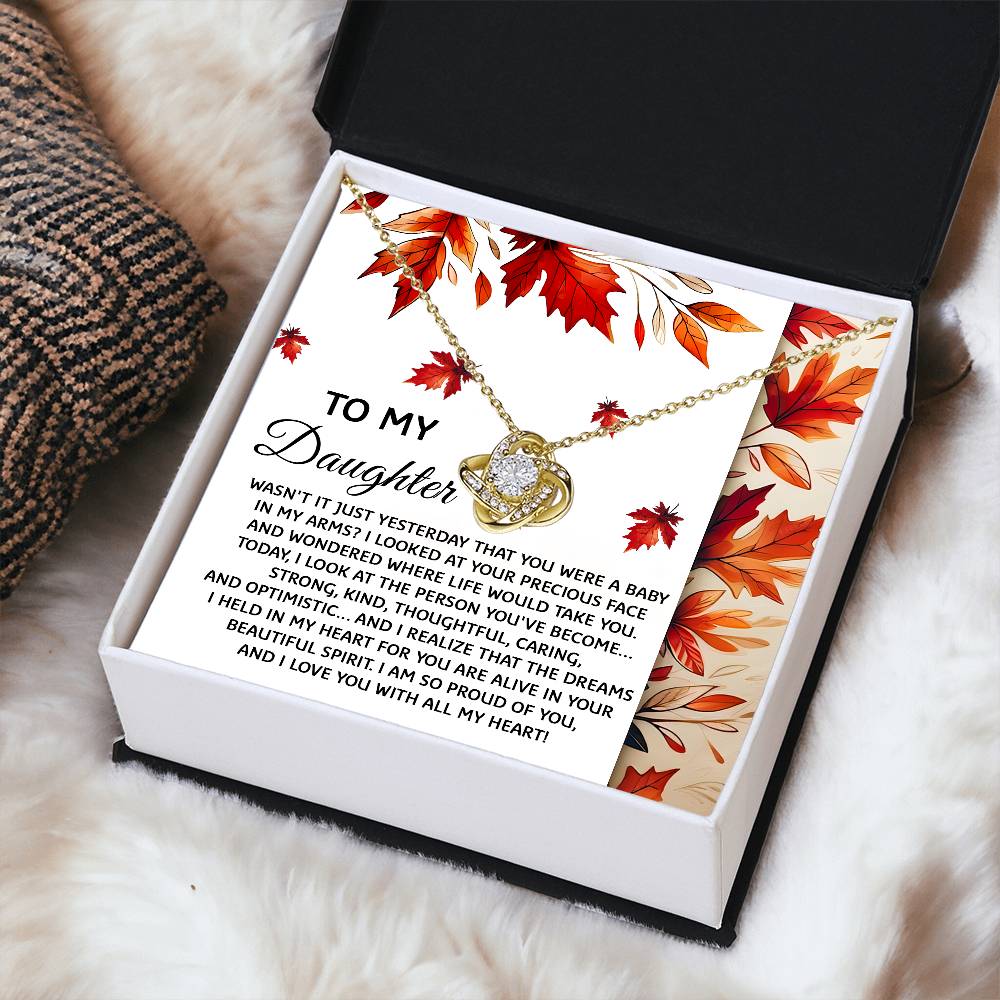 Daughter - Were A Baby Love Knot Necklace