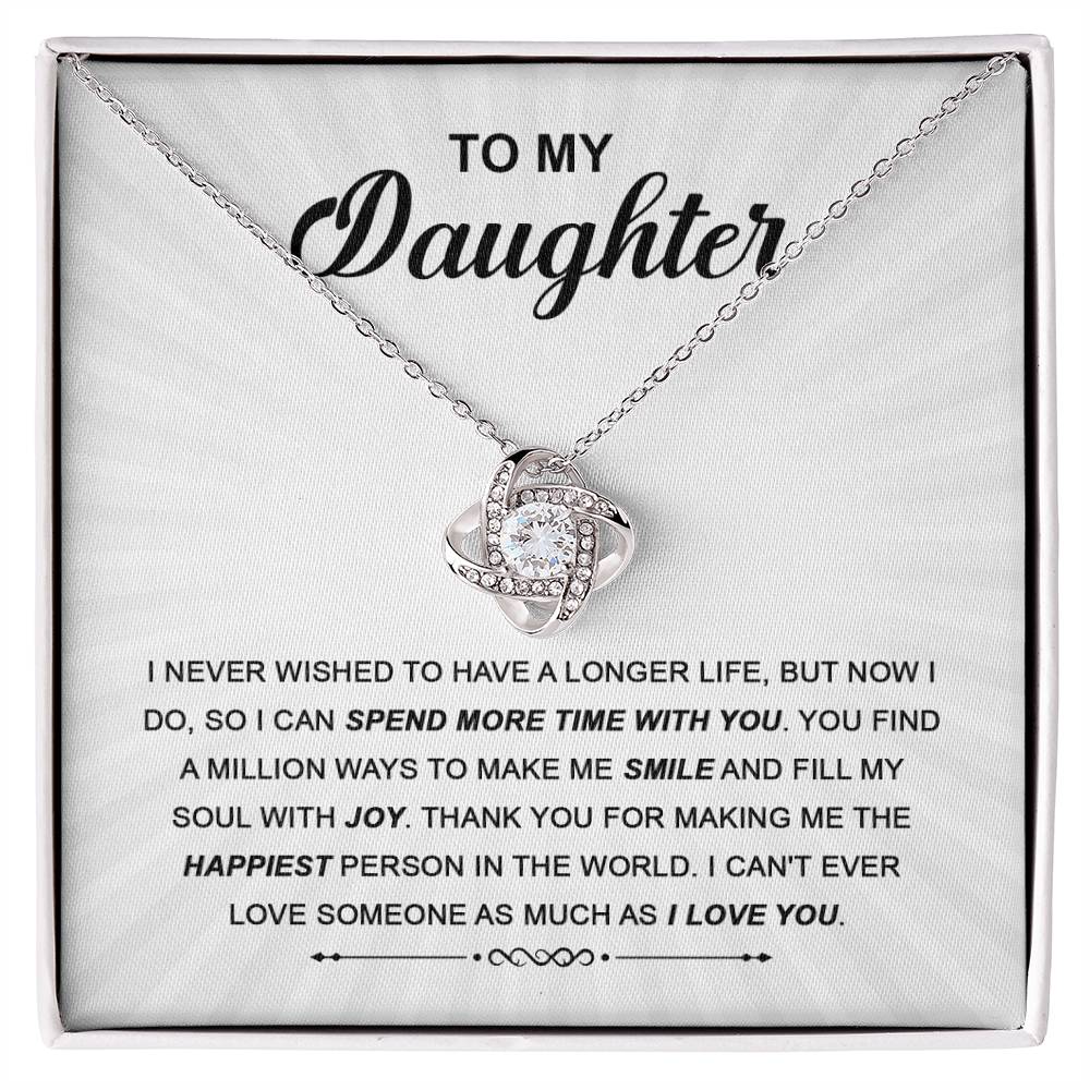 Daughter - Spend More Time Love Knot Necklace