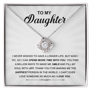 Daughter - Spend More Time Love Knot Necklace