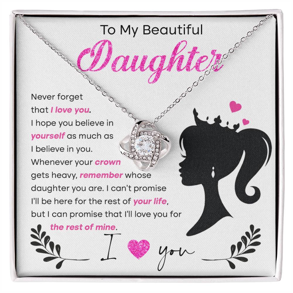 Daughter - Believe In Yourself Love Knot Necklace