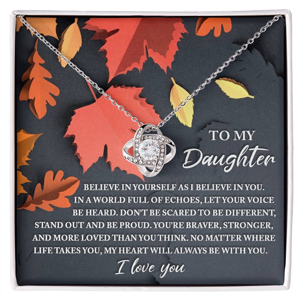 Daughter - To Be Different Love Knot Necklace