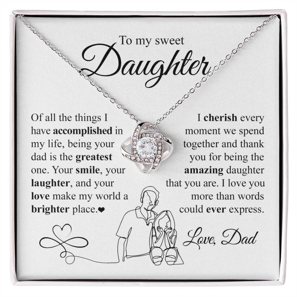 Daughter - More Than Words Love Knot Necklace