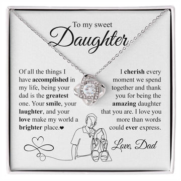 Daughter - More Than Words Love Knot Necklace