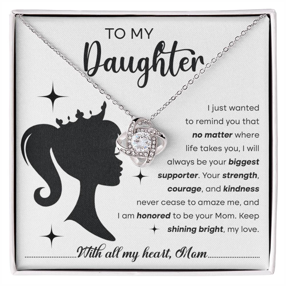 Daughter-Biggest Supporter Love Knot Necklace