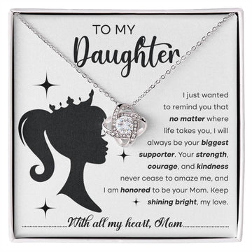 Daughter-Biggest Supporter Love Knot Necklace