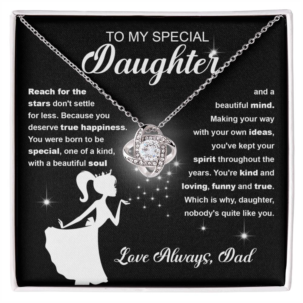 Daughter - Reach For The Stars Love Knot Necklace