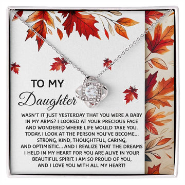 Daughter - Were A Baby Love Knot Necklace