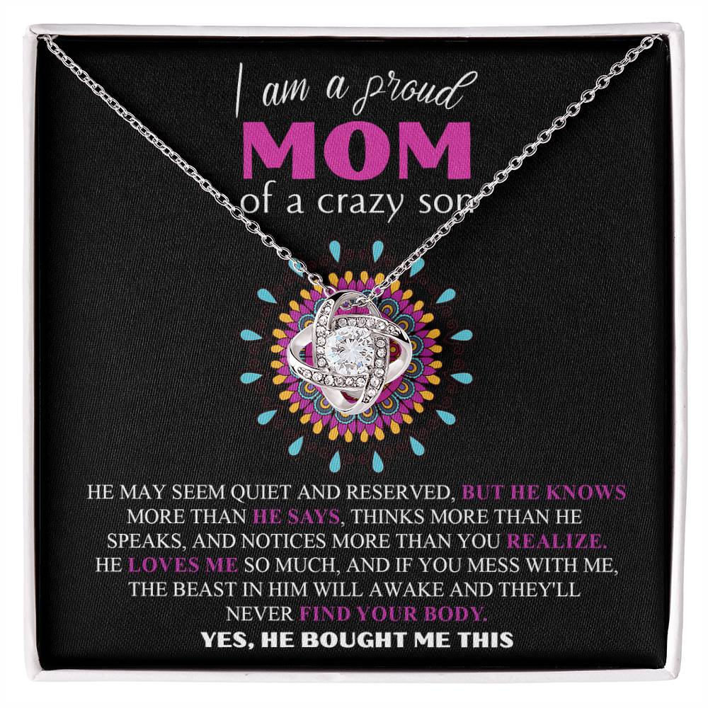 Mom - Proud Mom Love Knot Necklace