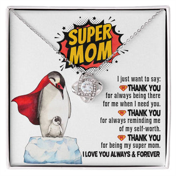 Mom - Supermom Love Knot Necklace
