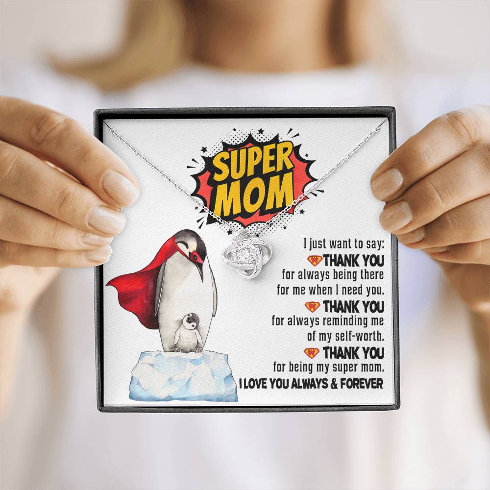 Mom - Supermom Love Knot Necklace