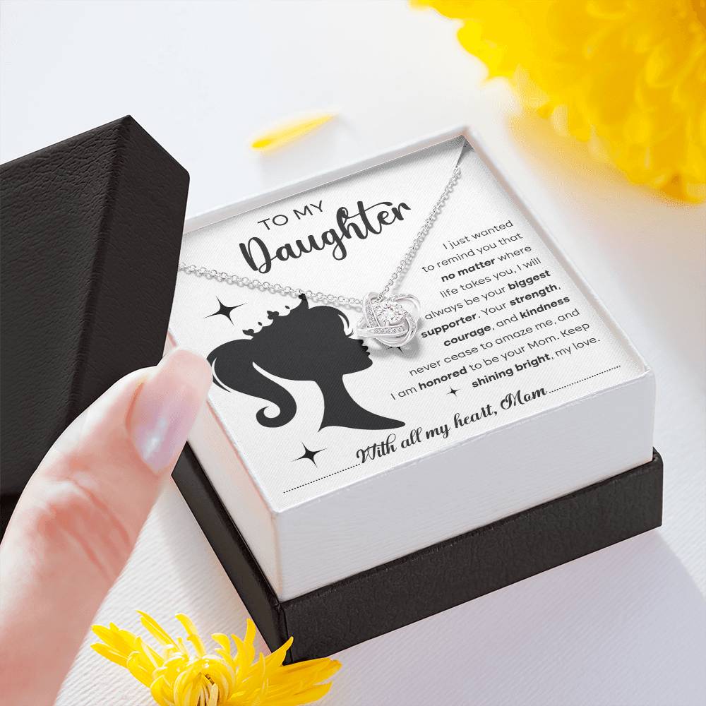 Daughter-Biggest Supporter Love Knot Necklace