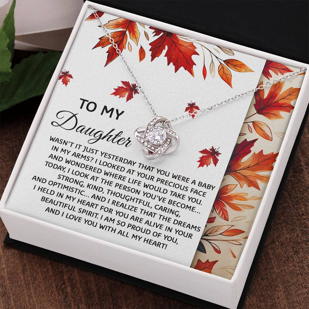 Daughter - Were A Baby Love Knot Necklace