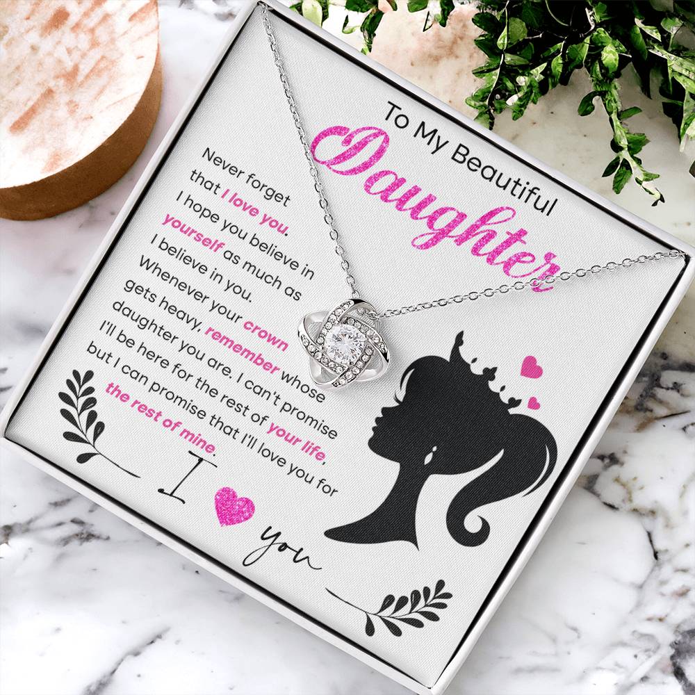 Daughter - Believe In Yourself Love Knot Necklace