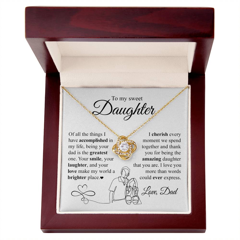 Daughter - More Than Words Love Knot Necklace