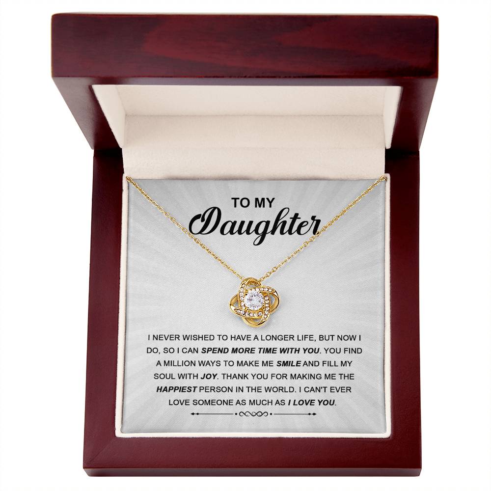 Daughter - Spend More Time Love Knot Necklace