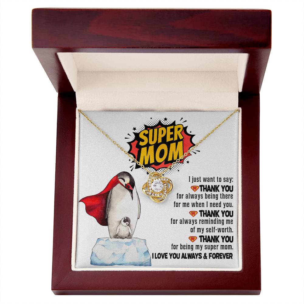 Mom - Supermom Love Knot Necklace