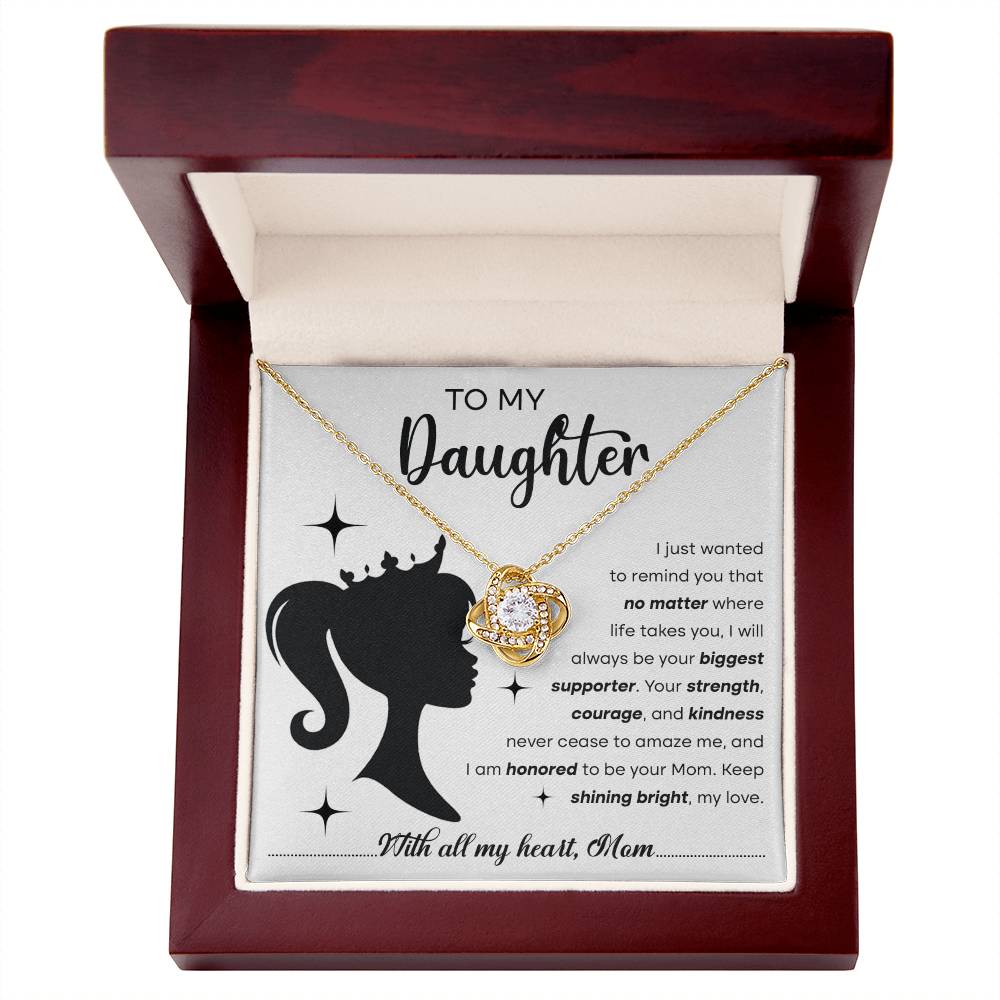 Daughter-Biggest Supporter Love Knot Necklace
