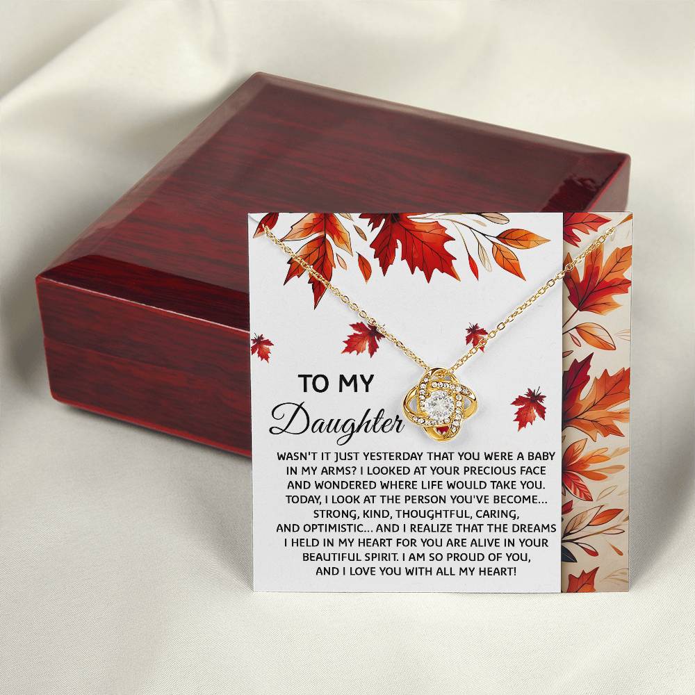 Daughter - Were A Baby Love Knot Necklace