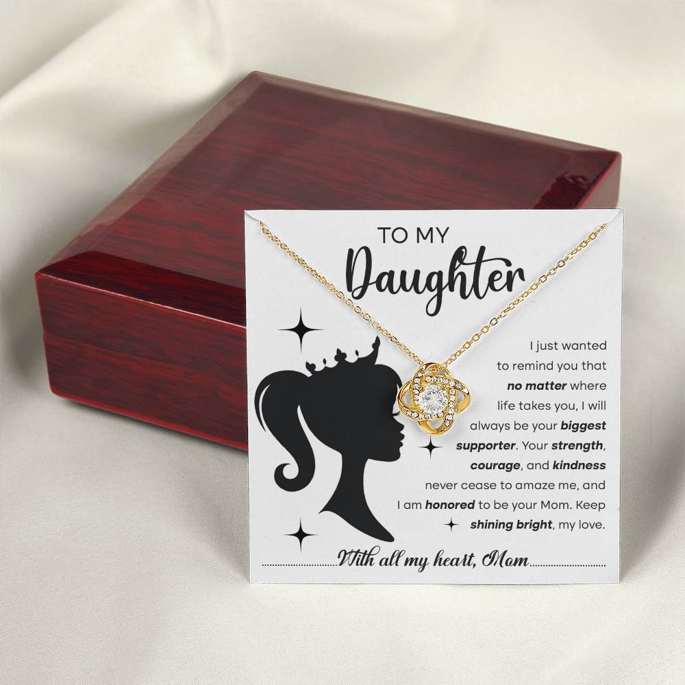 Daughter-Biggest Supporter Love Knot Necklace