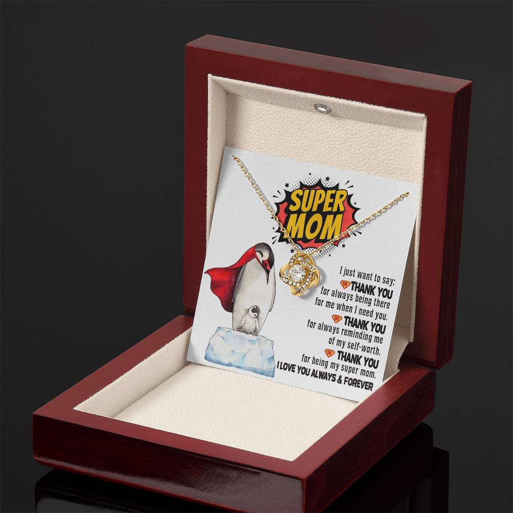 Mom - Supermom Love Knot Necklace